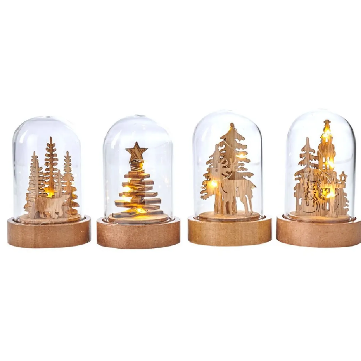 Gifi Décoration sous cloche à poser 3 à 10 LED^ Décoration Intérieure De Noël