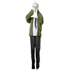 Hot Gifi Décoration squelette suspendu animé Halloween