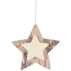 Gifi Décoration étoile sapin de Noël à suspendre naturelle^ Décoration Sapin