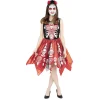 Best Gifi Déguisement adulte Halloween squelette robe et serre-tête Taille S