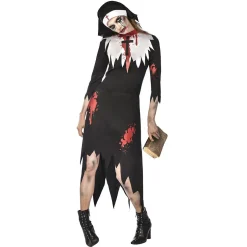 Clearance Gifi Déguisement adulte Halloween nonne zombie Taille M