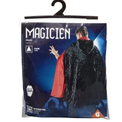 Best Gifi Déguisement adulte magicien cape noir et rouge - Taille unique