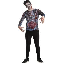 Clearance Gifi Déguisement adulte t-shirt imprimé ZombieHalloween