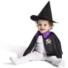 Clearance Gifi Déguisement bébé Halloween petit sorcier cape et chapeau noir violet