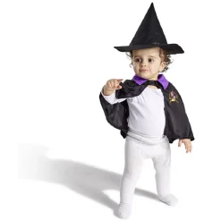 Clearance Gifi Déguisement bébé Halloween petit sorcier cape et chapeau noir violet