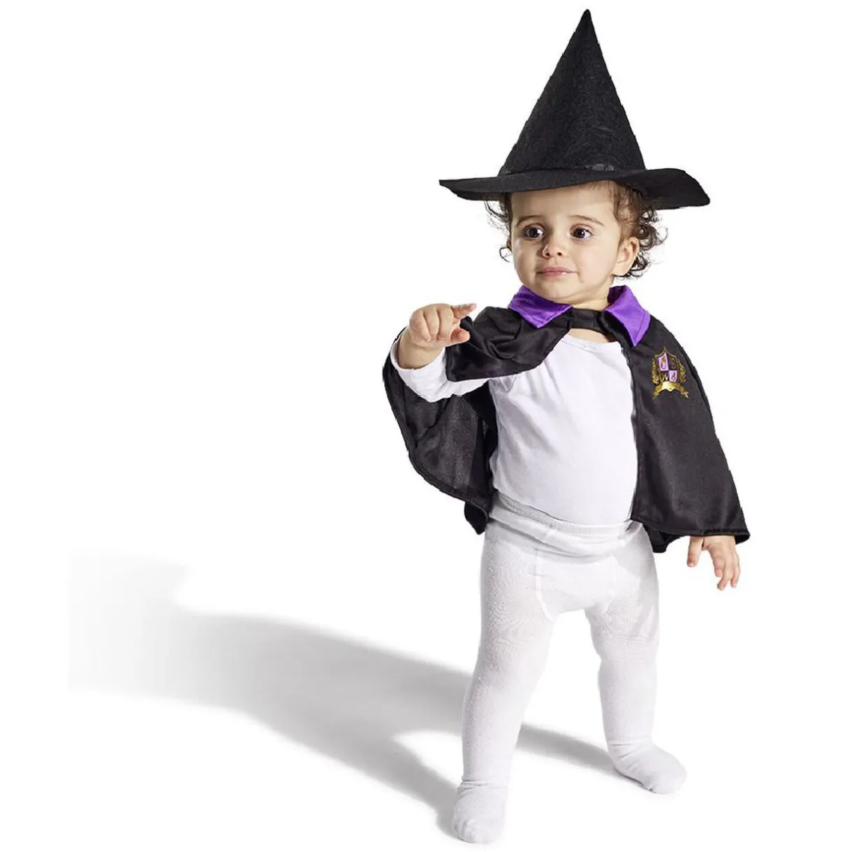 Clearance Gifi Déguisement bébé Halloween petit sorcier cape et chapeau noir violet
