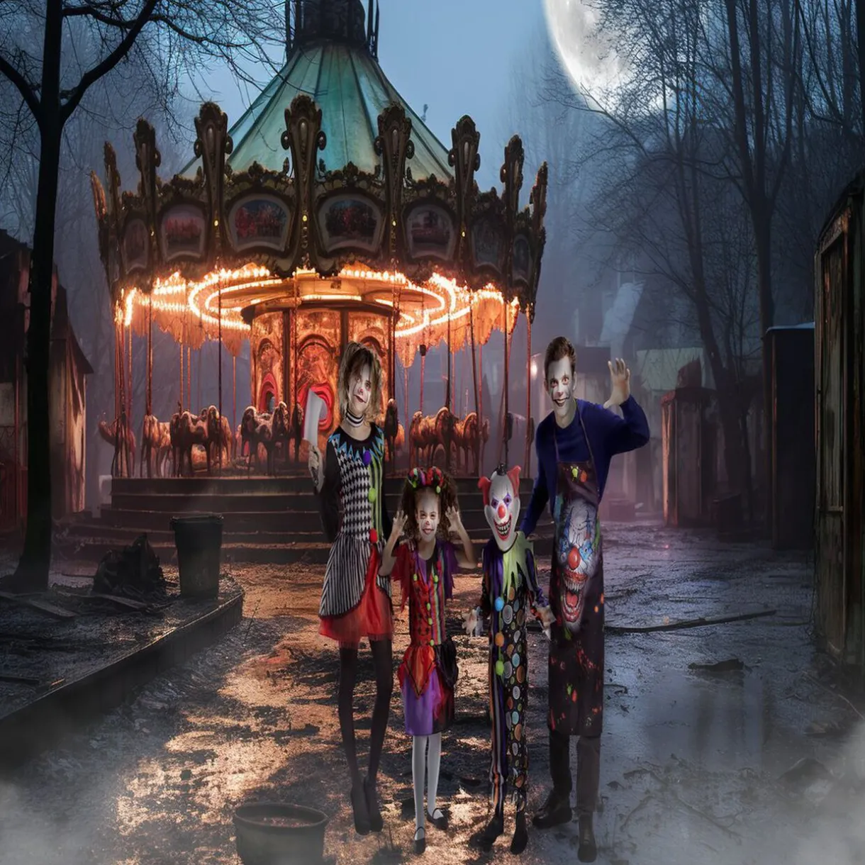 Best Gifi Déguisement enfant clown serre-tête et robe 7/10 ans