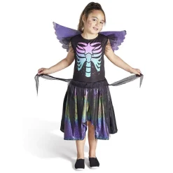 Clearance Gifi Déguisement enfant fée squelette robe et ailes multicolore 7/10ans