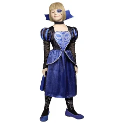 Best Gifi Déguisement enfant Halloween reine robe et col 7/10 ans