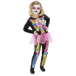 Clearance Gifi Déguisement enfant Halloween squelette noir et multicolore 7/10 ans