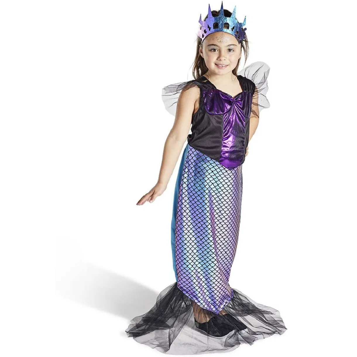 Clearance Gifi Déguisement enfant sirène robe et serre-tête noir et violet 11/14ans