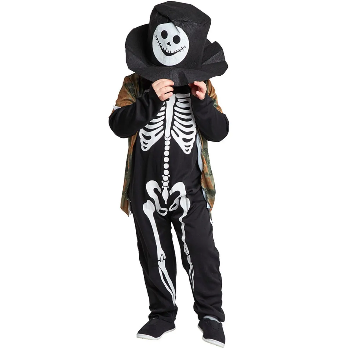 Sale Gifi Déguisement enfant squelette chapeau et gilet