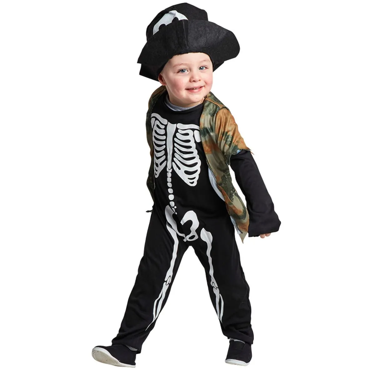 Sale Gifi Déguisement enfant squelette chapeau et gilet