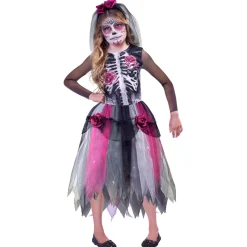 Best Gifi Déguisement enfant squelette à fleurs Halloween 4/6 ans