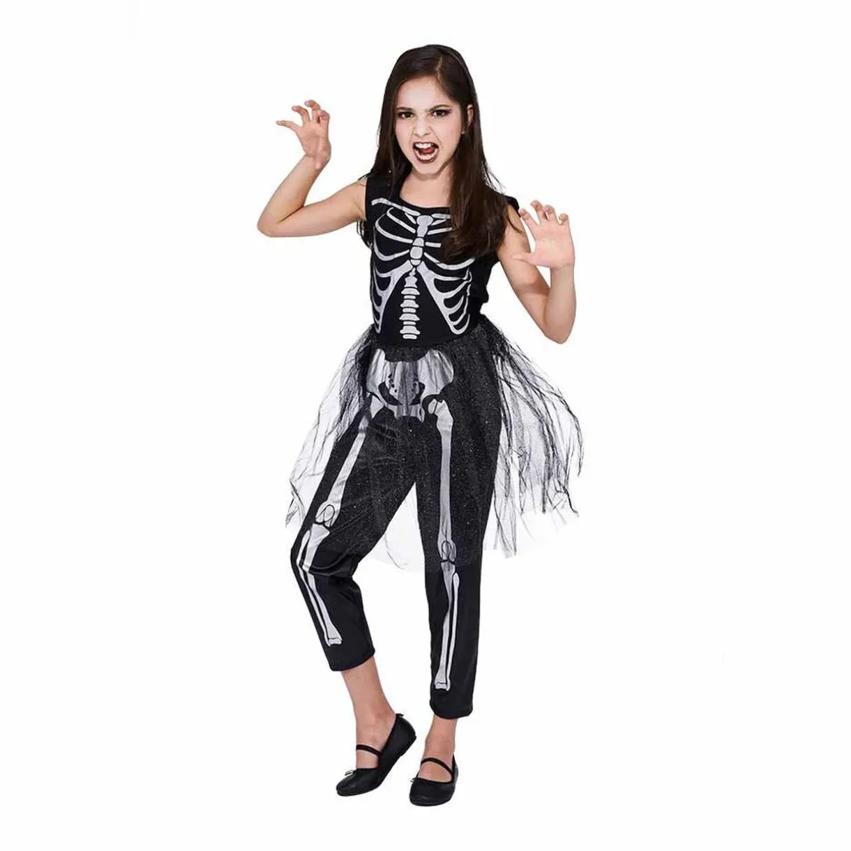 Best Gifi Déguisement enfant squelette robe Halloween 7 à 10 ans
