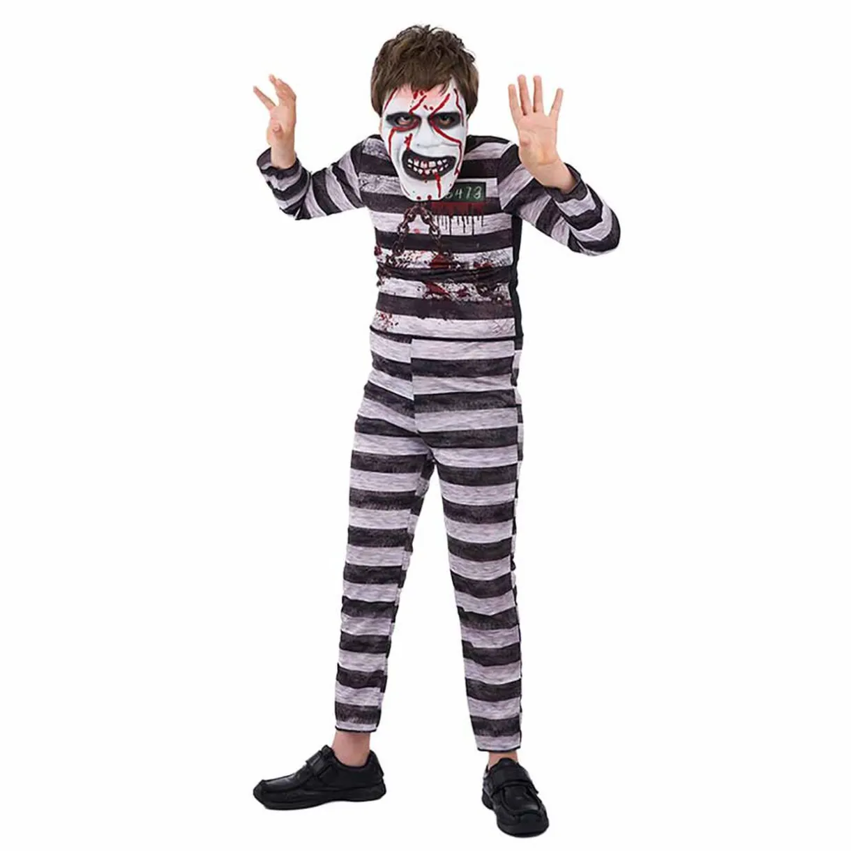 Clearance Gifi Déguisement enfant zombie prisonnier Halloween 7 à 10 ans