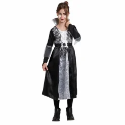 Best Gifi Déguisement fille Halloween vampire noir et blanc 7/10 ans