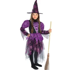 Clearance Gifi Déguisement fille sorcière Halloween noir violet 4/6 ans