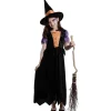 Sale Gifi Déguisement fille sorcière Halloween noir orange 7/10 ans
