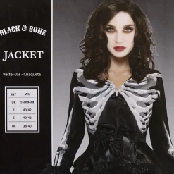 Best Gifi Déguisement Halloween Veste femme squelette Blackand Bone