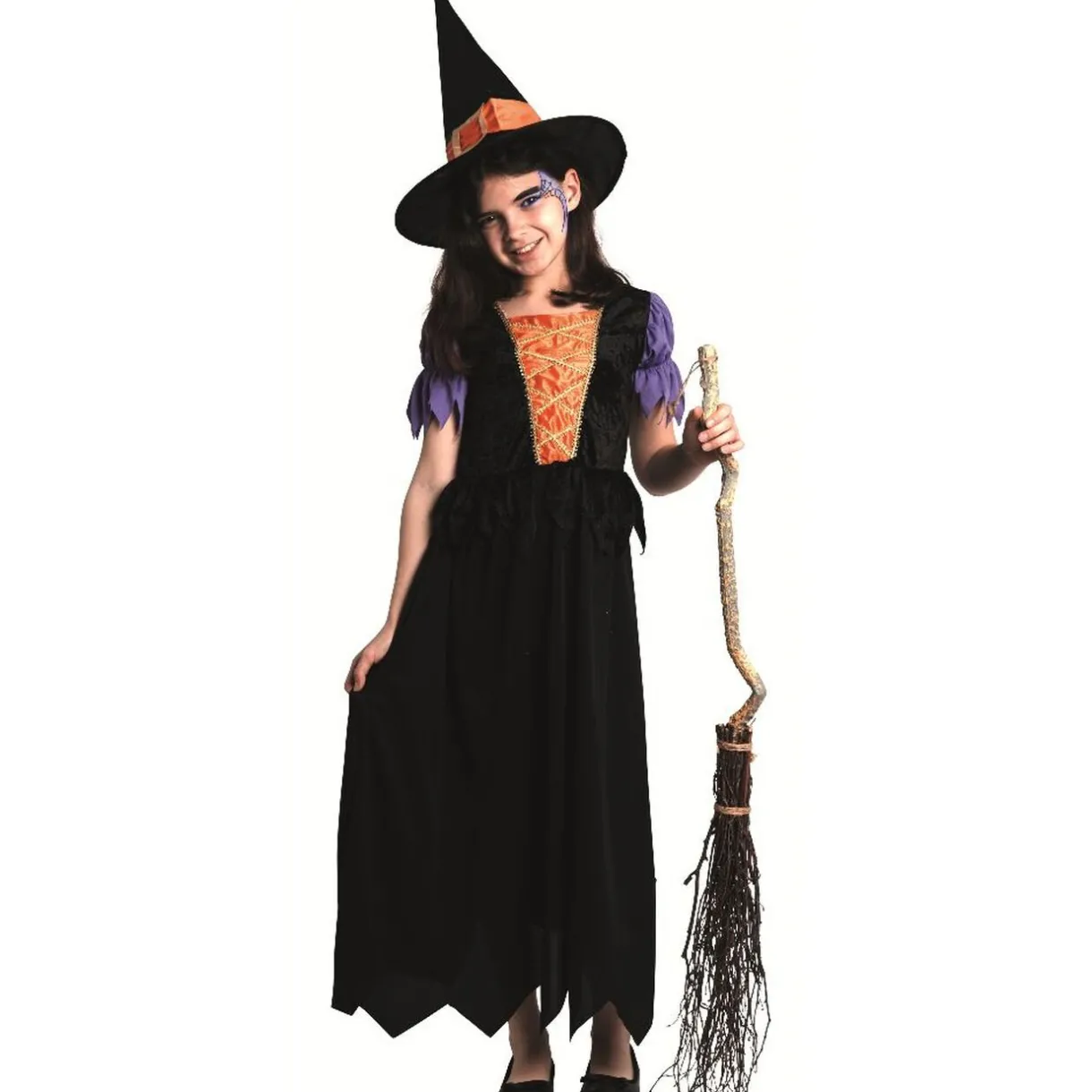 Best Gifi Déguisement sorcière noir et orange fille 11/14 ans