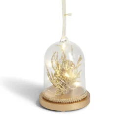 Gifi Dôme lumineux à poser fleur pailletée dorée Ø9xH11cm^ Décoration Intérieure De Noël
