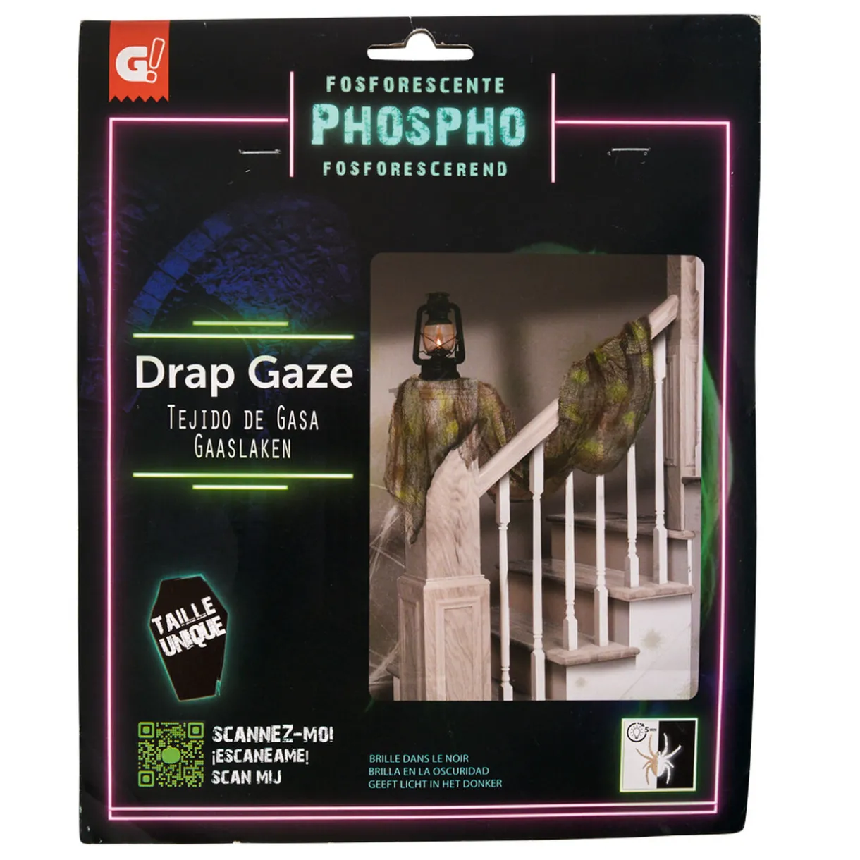 Clearance Gifi Drap de gaze gris phosphorescent décoration Halloween