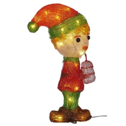 Gifi Elfe de Noël lumineux 30 LED blanc chaud H30cm^ Décoration Extérieure De Noël