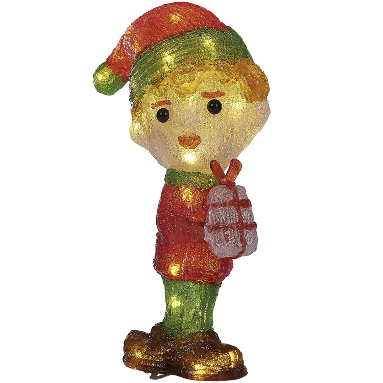 Gifi Elfe de Noël lumineux 30 LED blanc chaud H30cm^ Décoration Extérieure De Noël