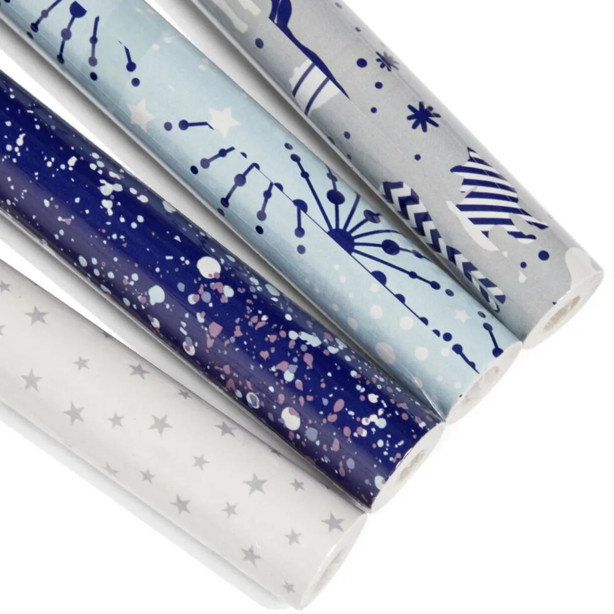 Gifi Ensemble papier cadeau Noël 2m x4 avec noeud x7 ruban x3 argenté bleu^ Loisirs Créatifs Et Emballage Cadeau