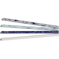 Gifi Ensemble papier cadeau Noël 2m x4 avec noeud x7 ruban x3 argenté bleu^ Loisirs Créatifs Et Emballage Cadeau