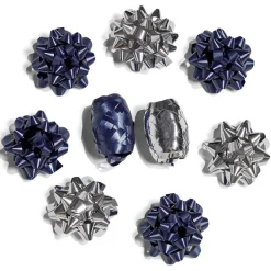 Gifi Ensemble papier cadeau Noël 2m x4 avec noeud x7 ruban x3 argenté bleu^ Loisirs Créatifs Et Emballage Cadeau