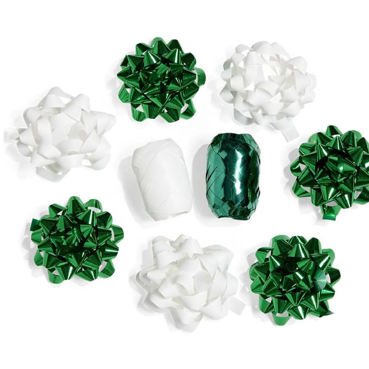 Gifi Ensemble papier cadeau Noël 2m x4 avec noeud x7 ruban x2 vert et blanc^ Loisirs Créatifs Et Emballage Cadeau