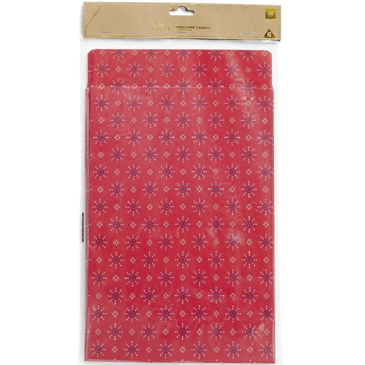 Gifi Enveloppe cadeau papier Noël traditionnel rouge x6 - 20x8xH28cm^ Loisirs Créatifs Et Emballage Cadeau