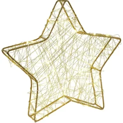 Gifi Etoile lumineuse en métal à poser 50 LED blanc chaud H29 cm^ Décoration Extérieure De Noël