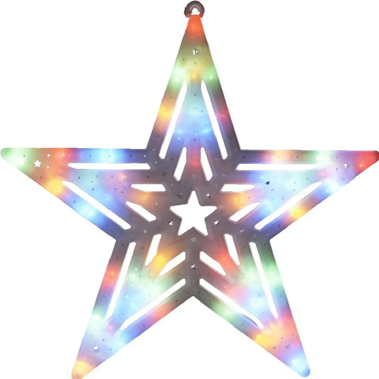 Gifi Etoile lumineuse multicolore blanche^ Décoration Extérieure De Noël