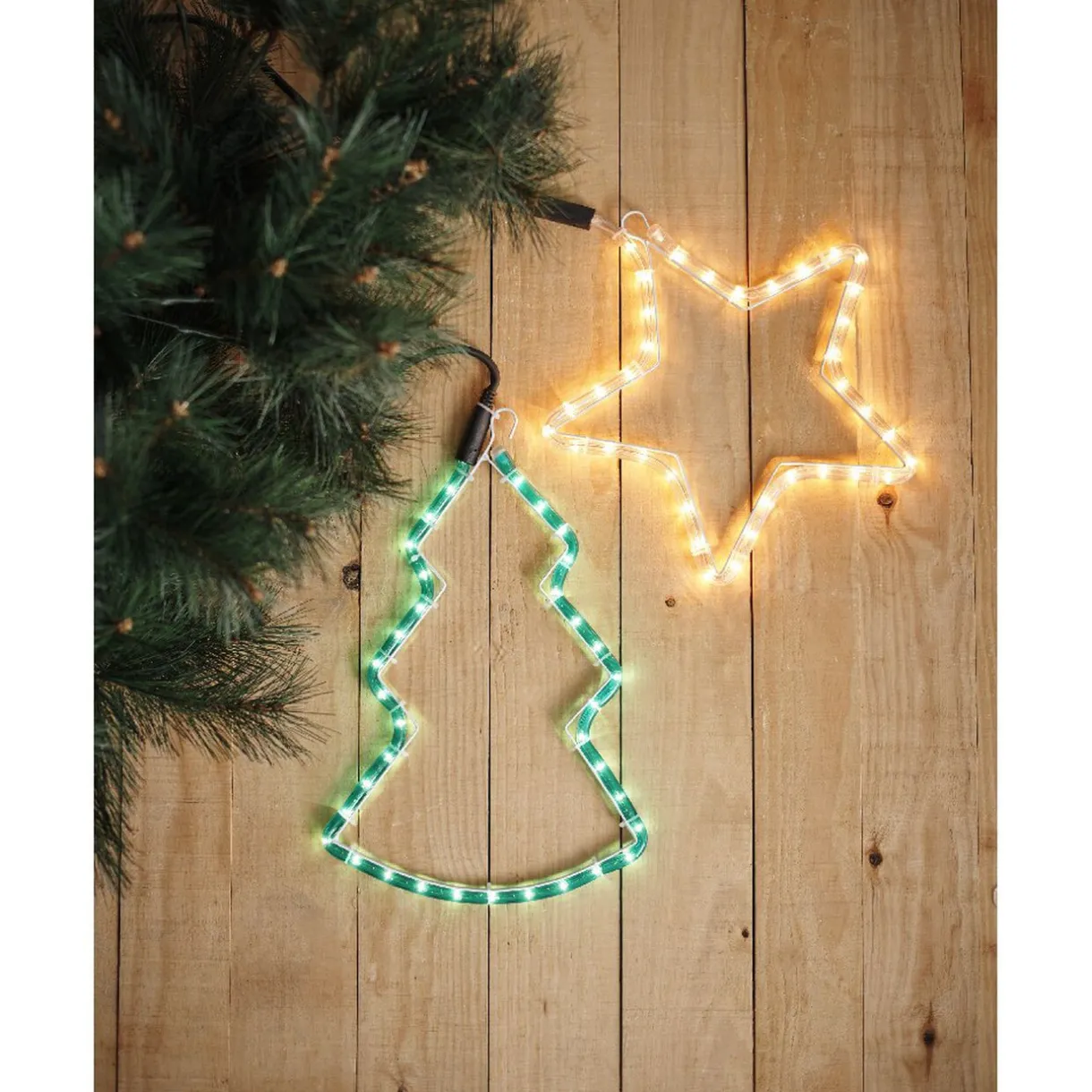 Gifi Etoile lumineuse tube blanc fixe^ Décoration Extérieure De Noël