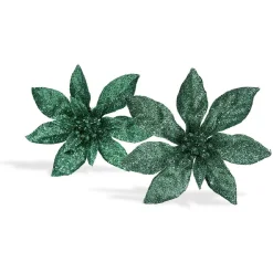 Gifi Fleur avec paillettes à clipser x 2 déco Noël^ Décoration Sapin