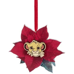 Gifi Fleur rouge poinsettia Disney Le Roi Lion Simba bois à suspendre^ Décoration Sapin