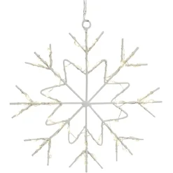 Gifi Flocon de Noël lumineux 55LED blanc chaud H20cm^ Décoration Extérieure De Noël