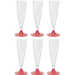 Sale Gifi Flûte en plastique rouge réutilisable x6