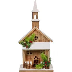 Gifi Église neige lumineuse village crèche Noël^ Décoration Extérieure De Noël