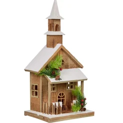 Gifi Église neige lumineuse village crèche Noël^ Décoration Extérieure De Noël