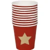Best Gifi Gobelet à café en carton rouge motif étoile doré x10