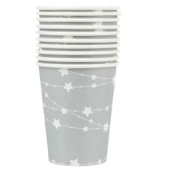 Best Gifi Gobelet argenté étoiles blanches 25 cl x10