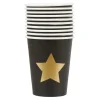 Outlet Gifi Gobelet carton 25 cl noir étoile dorée x10