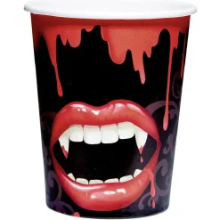 Clearance Gifi Gobelet carton Halloween déco morsure noir et rouge x8