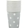 Outlet Gifi Gobelet en carton argenté design pois blancs x10