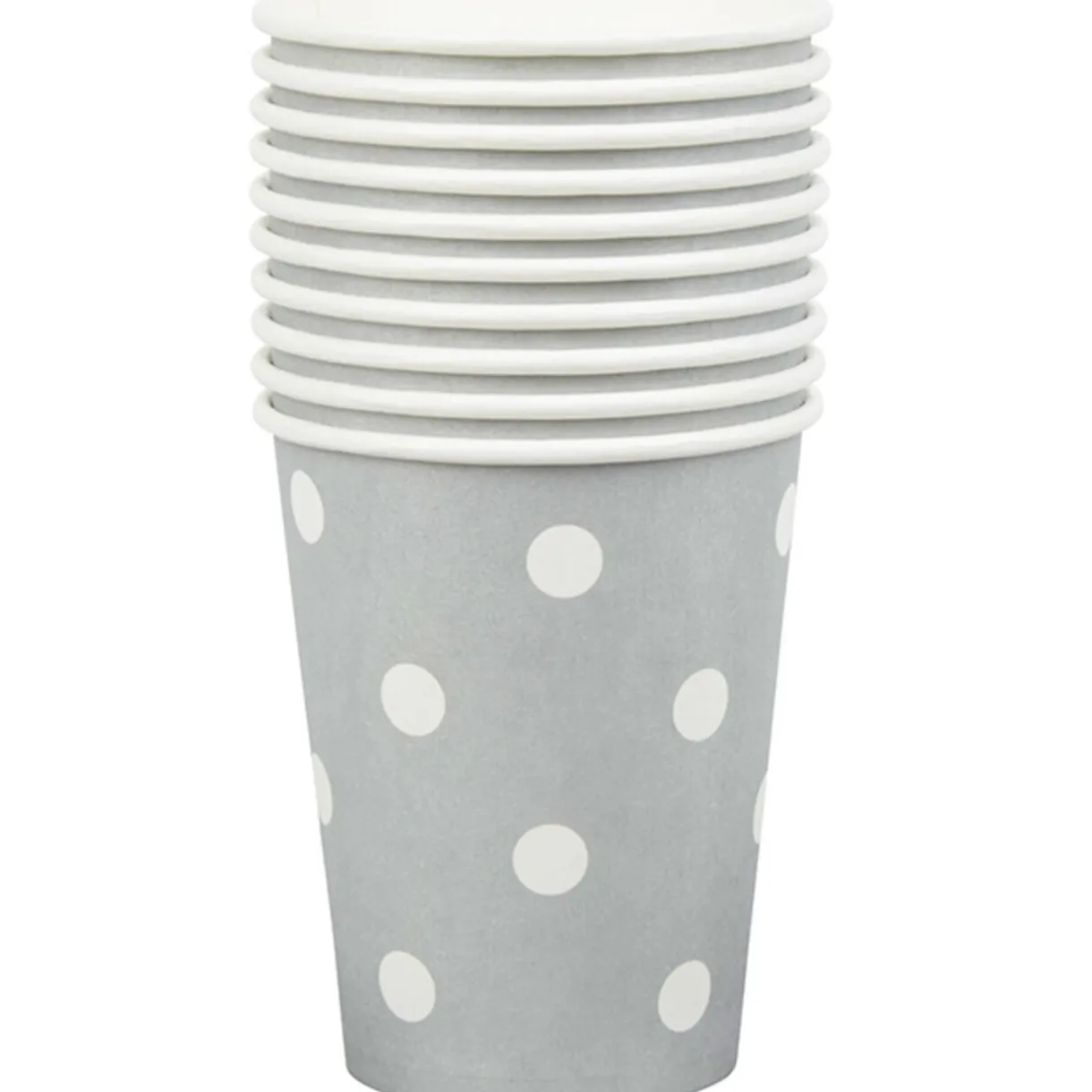 Outlet Gifi Gobelet en carton argenté design pois blancs x10