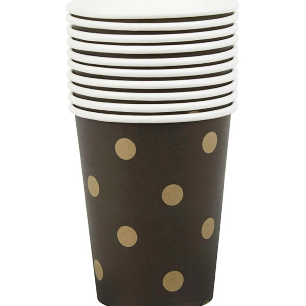 Clearance Gifi Gobelet en carton noir design pois dorés x10